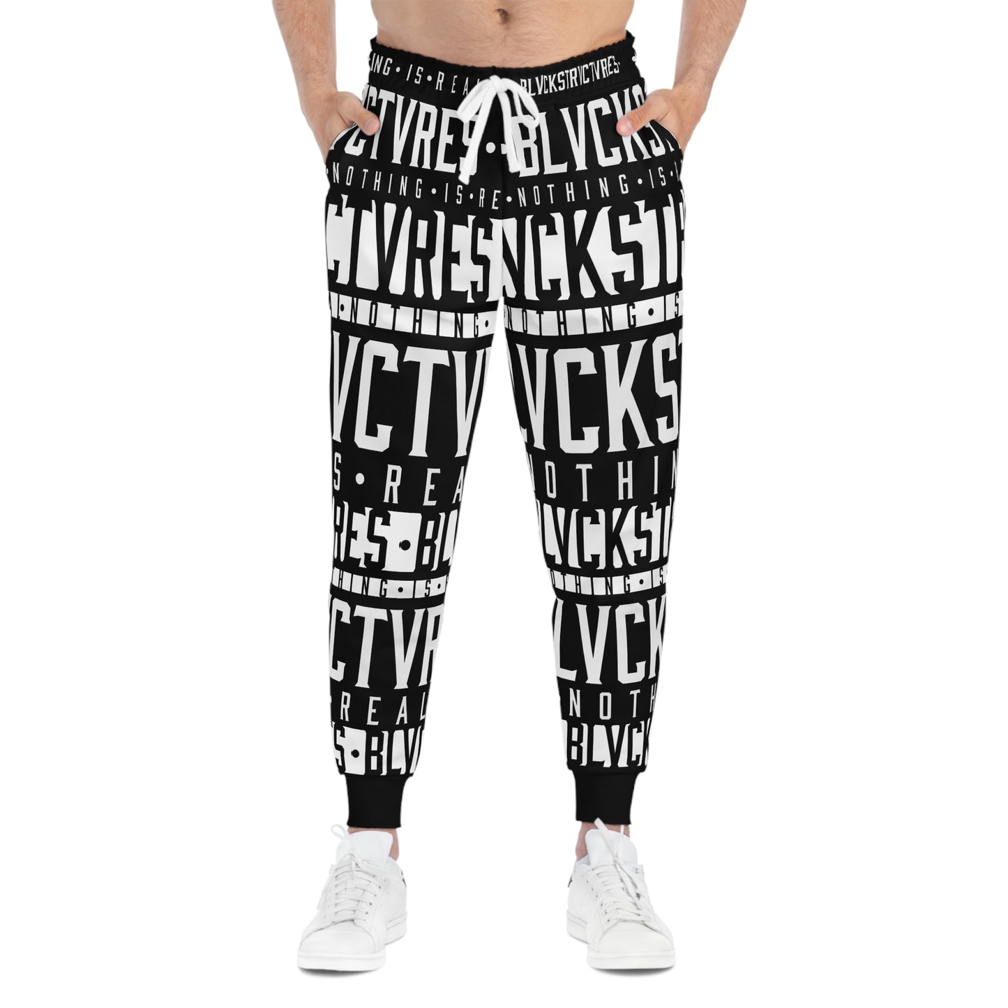 ł  • BlvckStrvctvres •  ł     all over black joggers