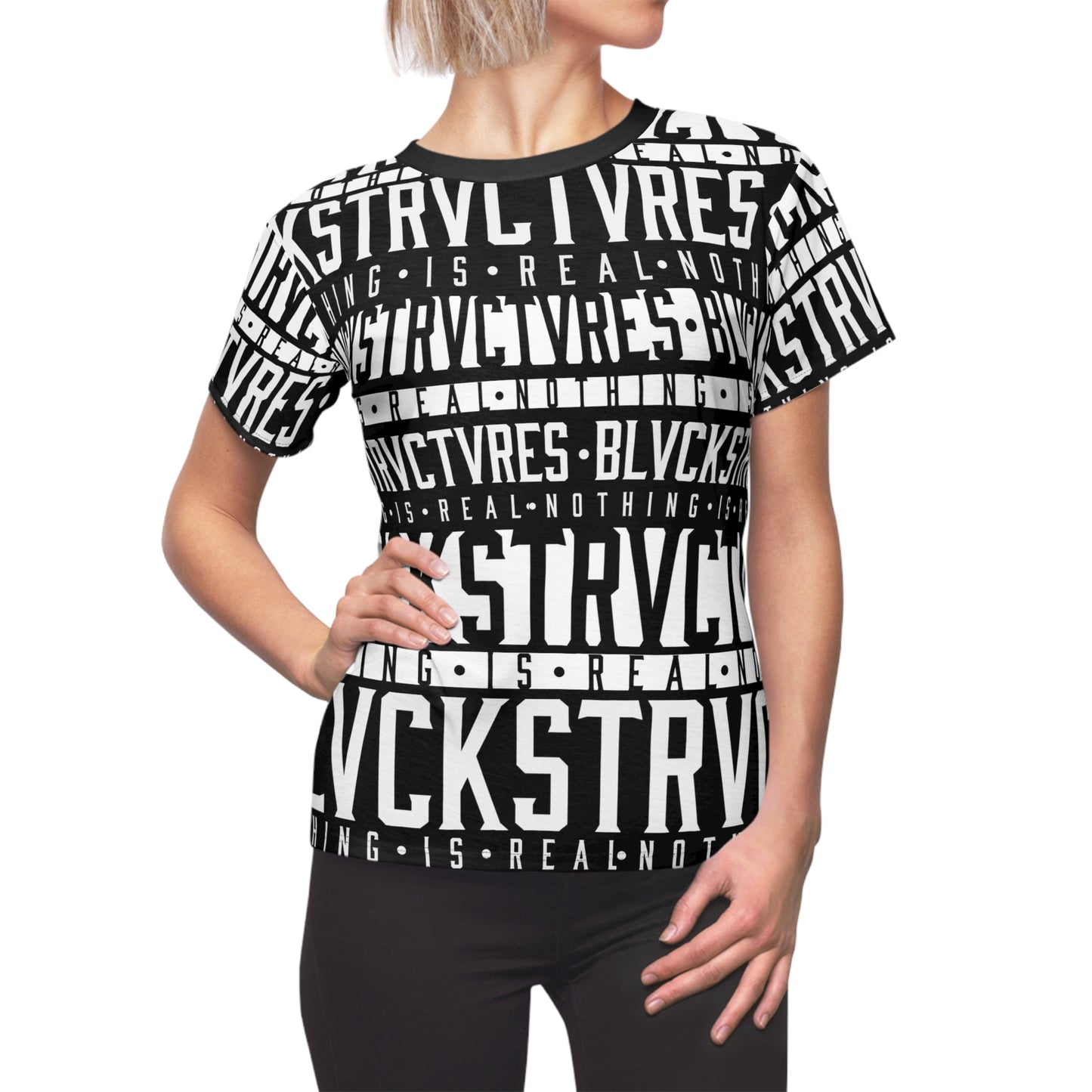 ł • BlvckStrvctvres • ł    all over women’s black tee