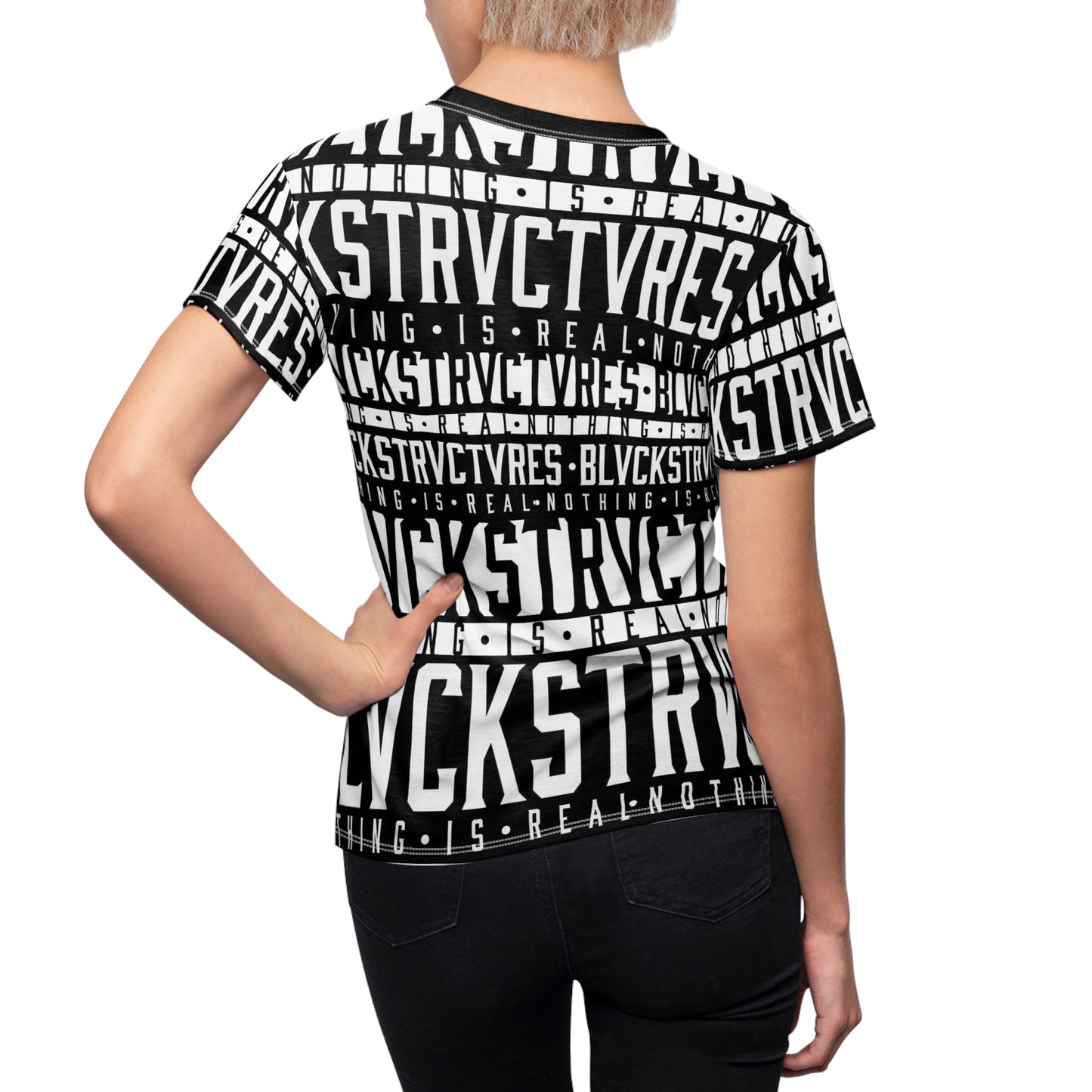 ł • BlvckStrvctvres • ł    all over women’s black tee