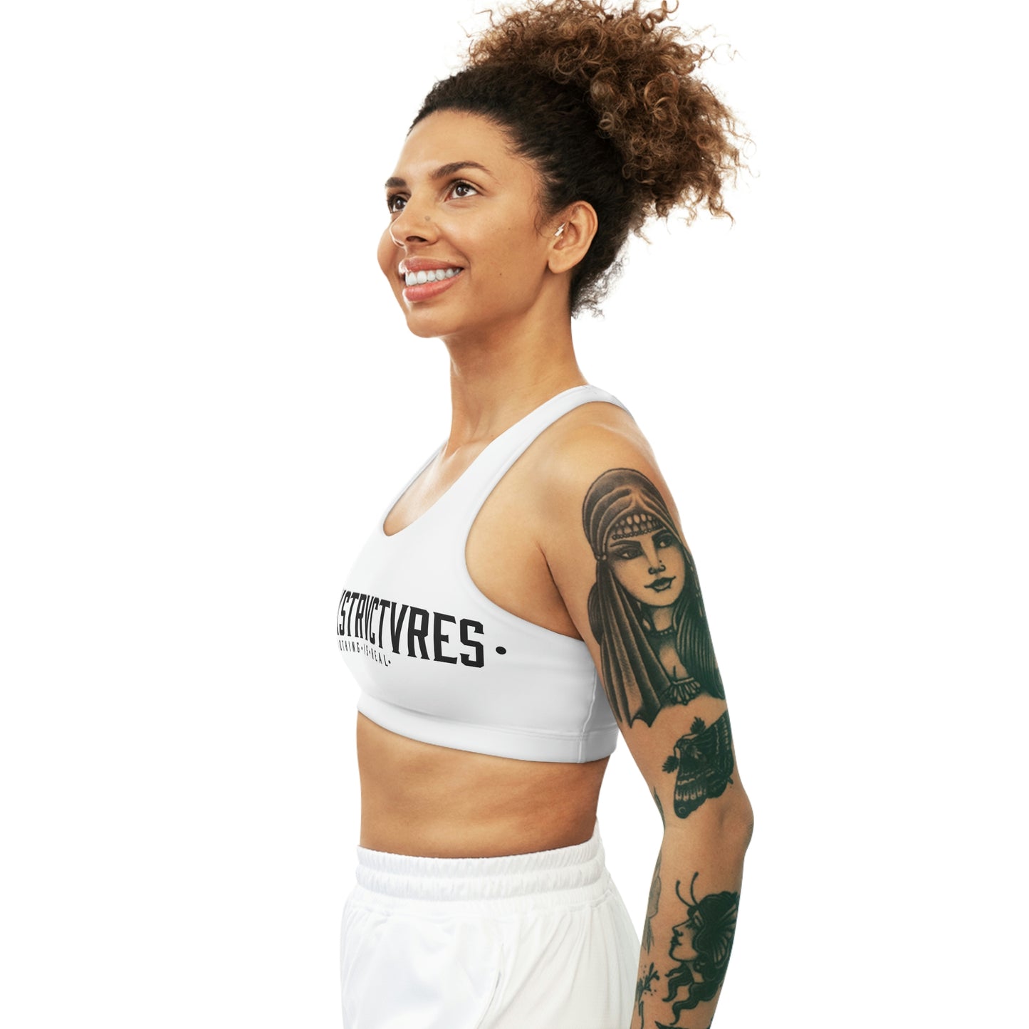 ł • BlvckStrvctvres • ł    logo sports bra white